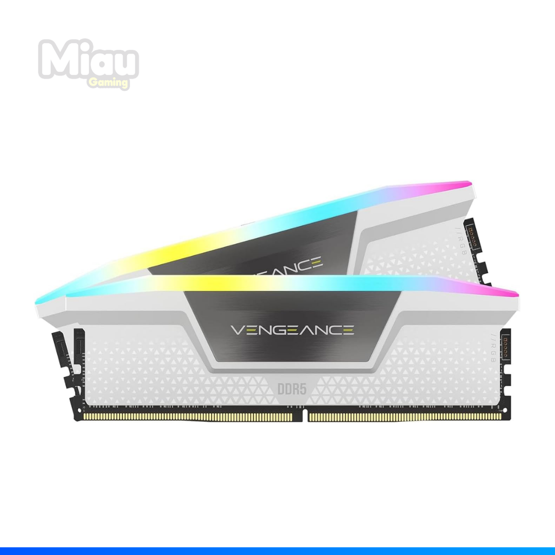MEMORIA RAM CORSAIR VENGEANCE 32GB (2X16GB) 6400MHZ RGB CL36 DDR5 WHITE MEMORIA RAM CORSAIR VENGEANCE 32GB (2X16GB) 6400MHZ RGB CL36 DDR5 WHITE - Imagen 1