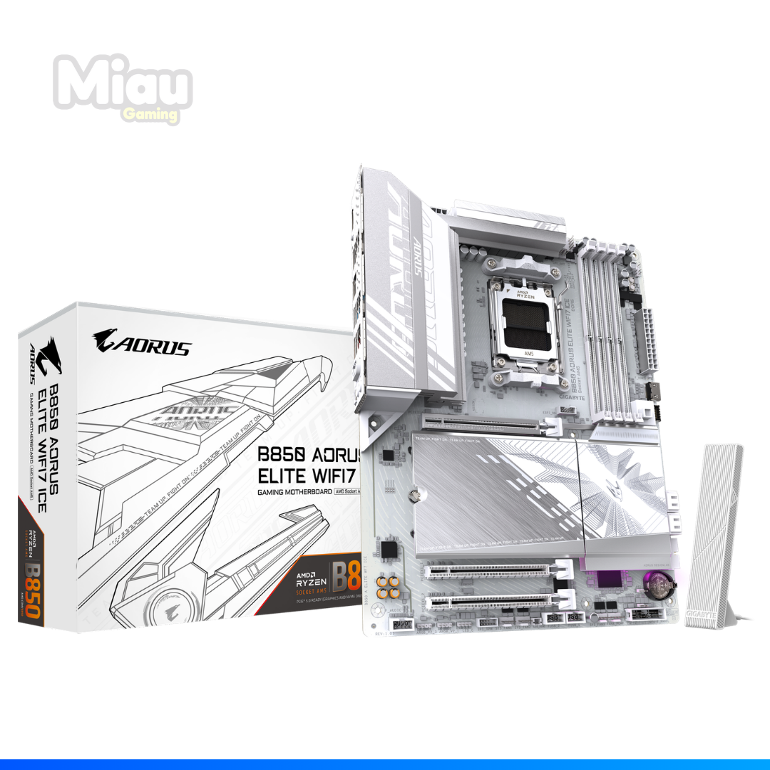PLACA MADRE B850 GIGABYTE AORUS ELITE WIFI7 ICE - AMD AM5 PLACA MADRE B850 GIGABYTE AORUS ELITE WIFI7 ICE - AMD AM5 - Imagen 1