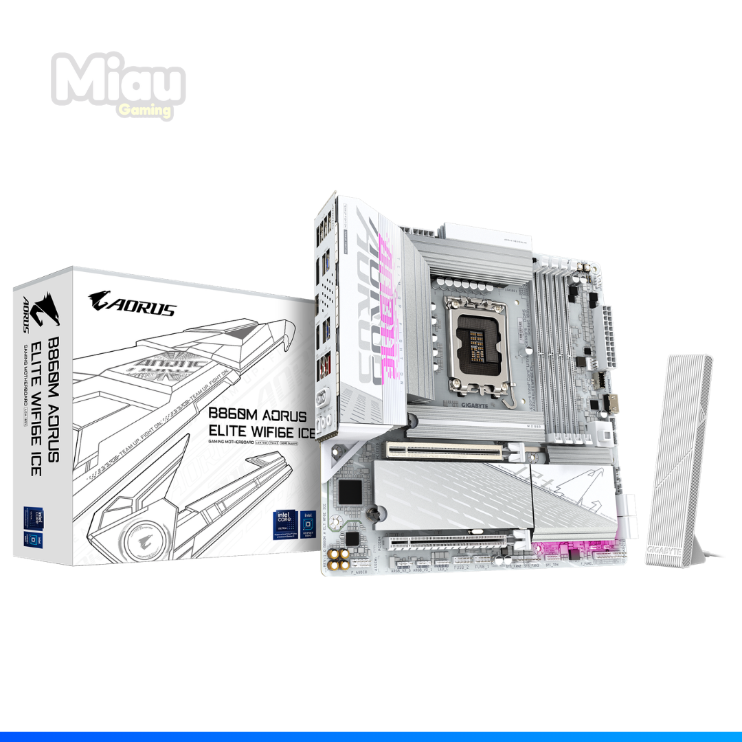 PLACA MADRE B860M GIGABYTE AORUS ELITE WIFI6E ICE - INTEL LGA 1851 PLACA MADRE B860M GIGABYTE AORUS ELITE WIFI6E ICE - INTEL LGA 1851 - Imagen 1